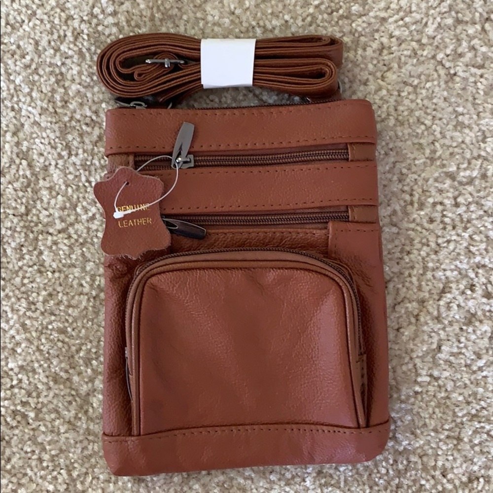 Genuine Leather over the shoulder bag - Picture 1 of 3
